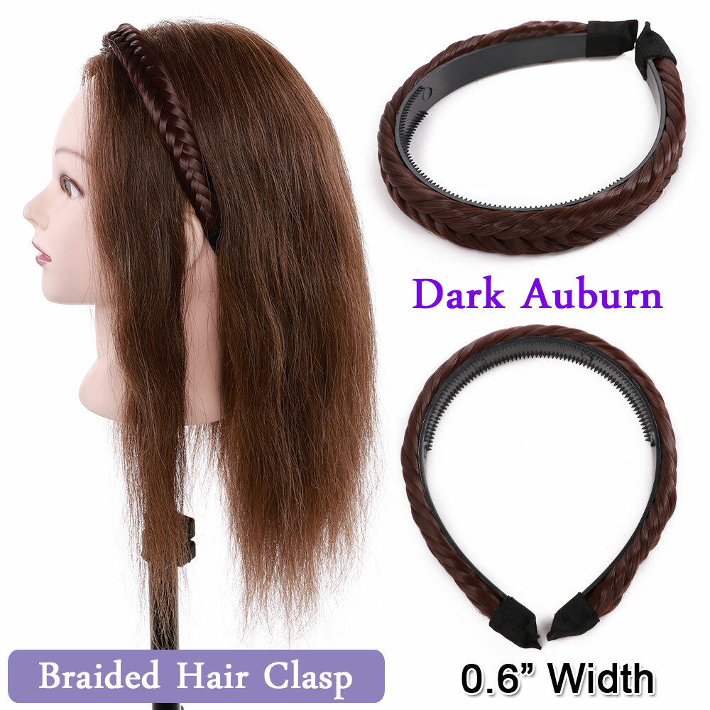 Natural Braided Hair Band Plaited Headband Fake Hair Extensions 1Pcs as Human US