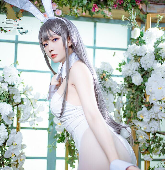 Rascal Does Not Dream of BunnyGirl Sakurajima Mai Cosplay Long Gray Cosplay Wig