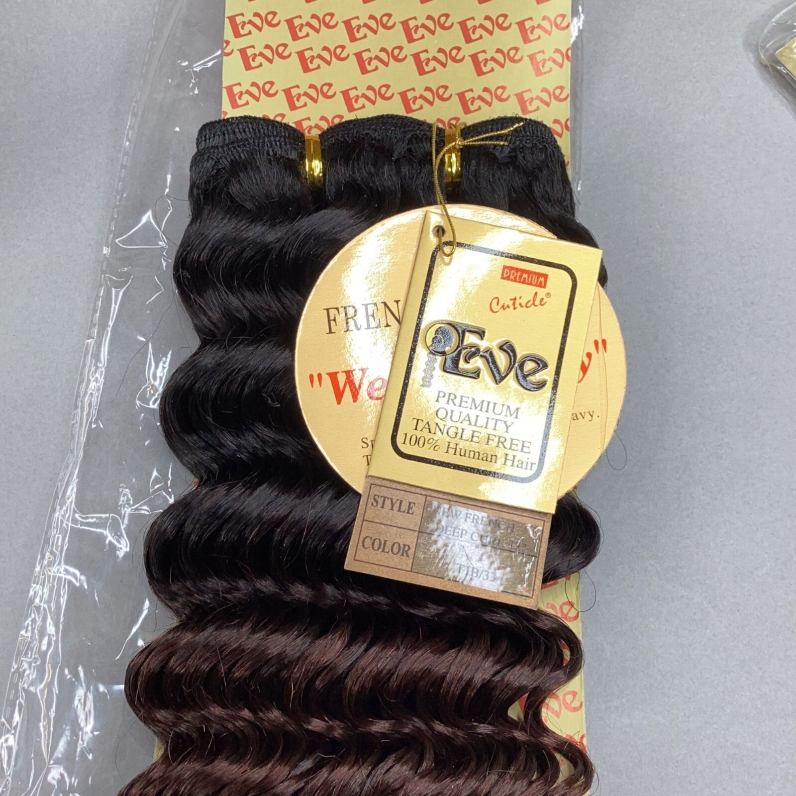 12’’ French Deep Curl T1B/33 Ombre Dark Auburn 100% Human Hair Track Extensions
