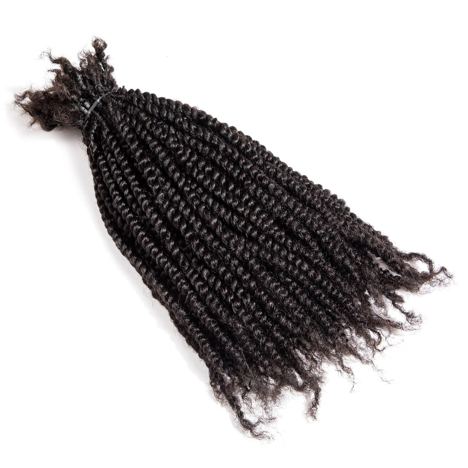 100% Human Hair Microlocs Twist 60 Strands Curly Ends Extensions Dreadlocks 8in