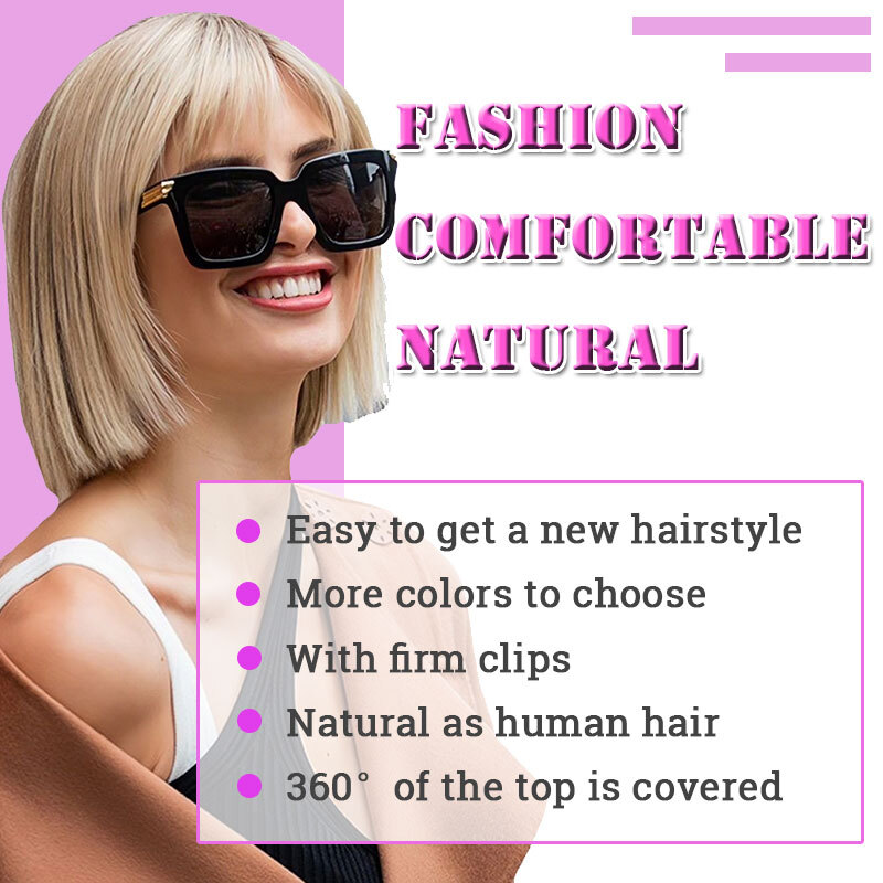 CLEARANCE Women Clip In Hair Topper Toupee Wigs Hairpiece 100% Natural Straight