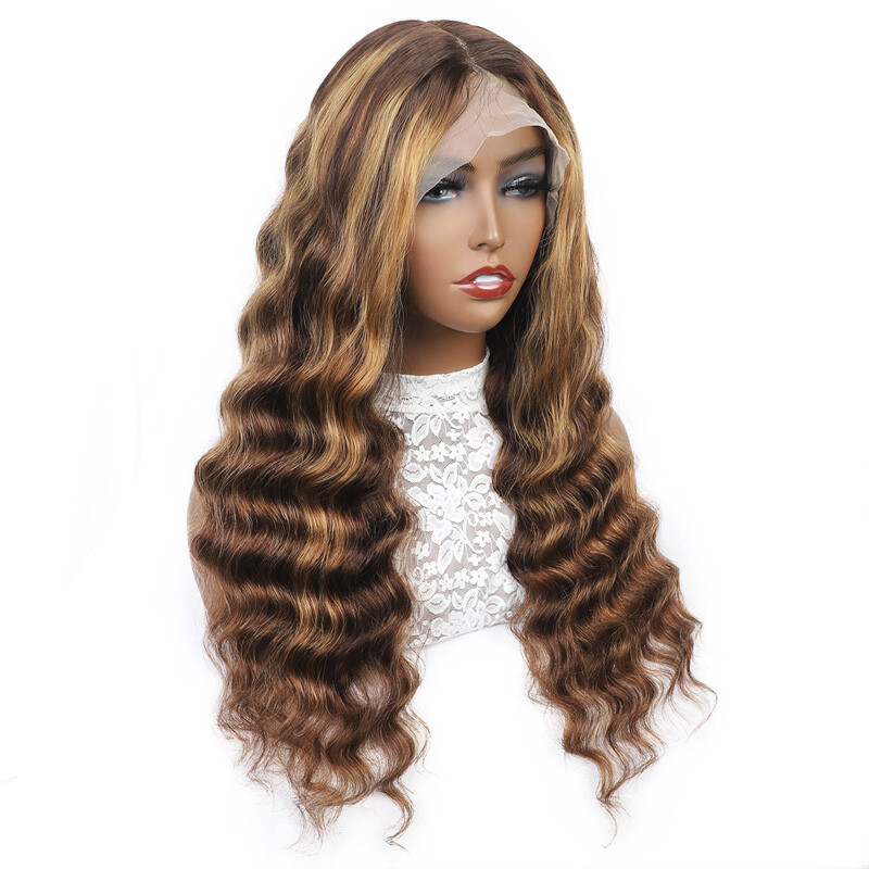 13*4 Lace Front Wig Brazilian 100% Human Hair P4/27 Silky Straight Body Wave