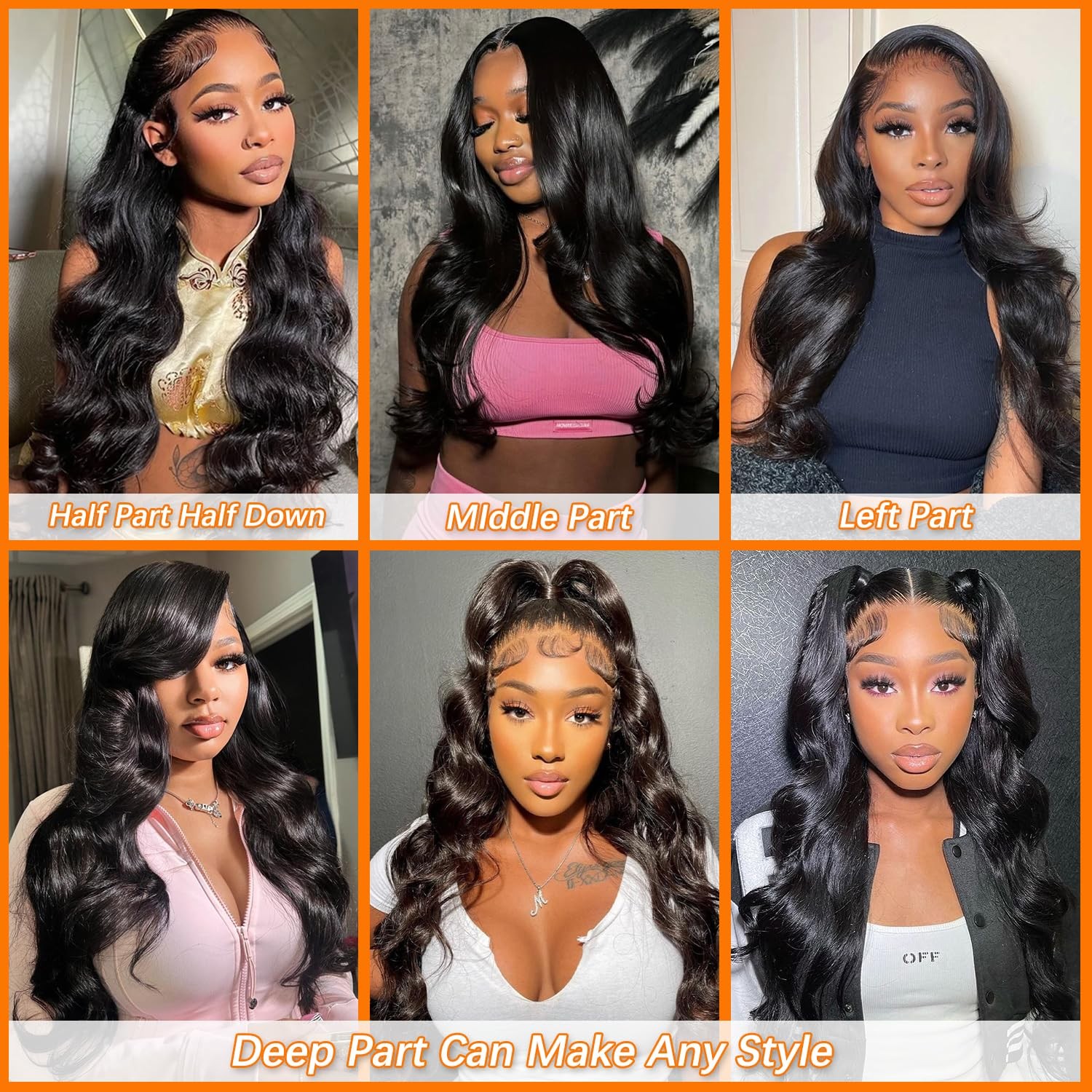 18 Inch Body Wave Human Hair Wig 200% Density 13×6 HD Lace Front Wigs Human H…