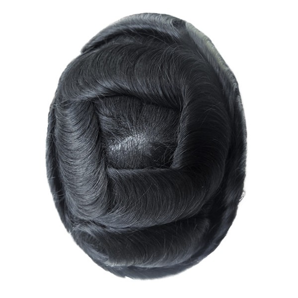 Toupee For Mens Human Hair Durable Mono Skin Replecement System Gent Hairpieces
