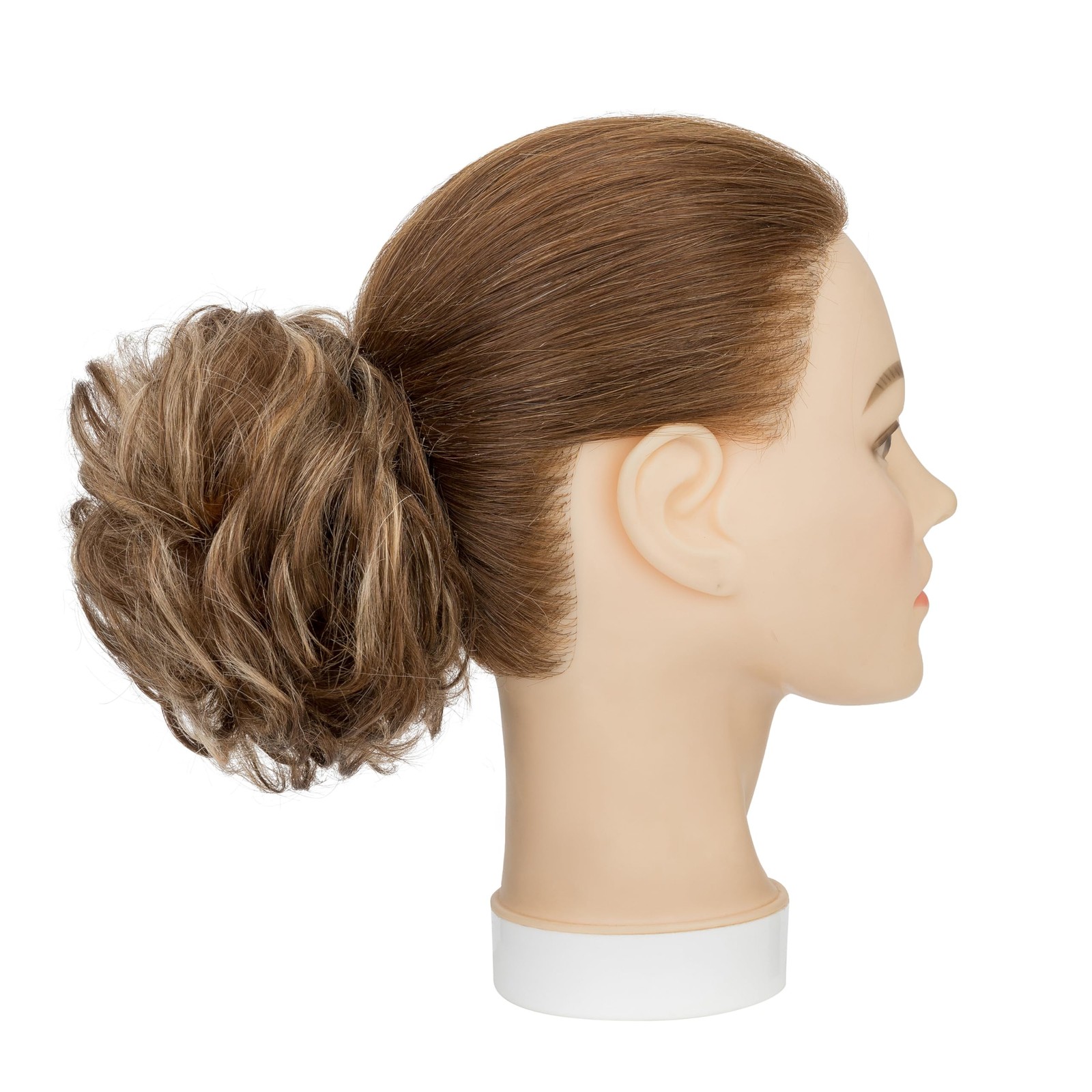 Claw Clip Messy Bun Hair Piece 100% Real Human Hair #4P27 Medium Brown Mix