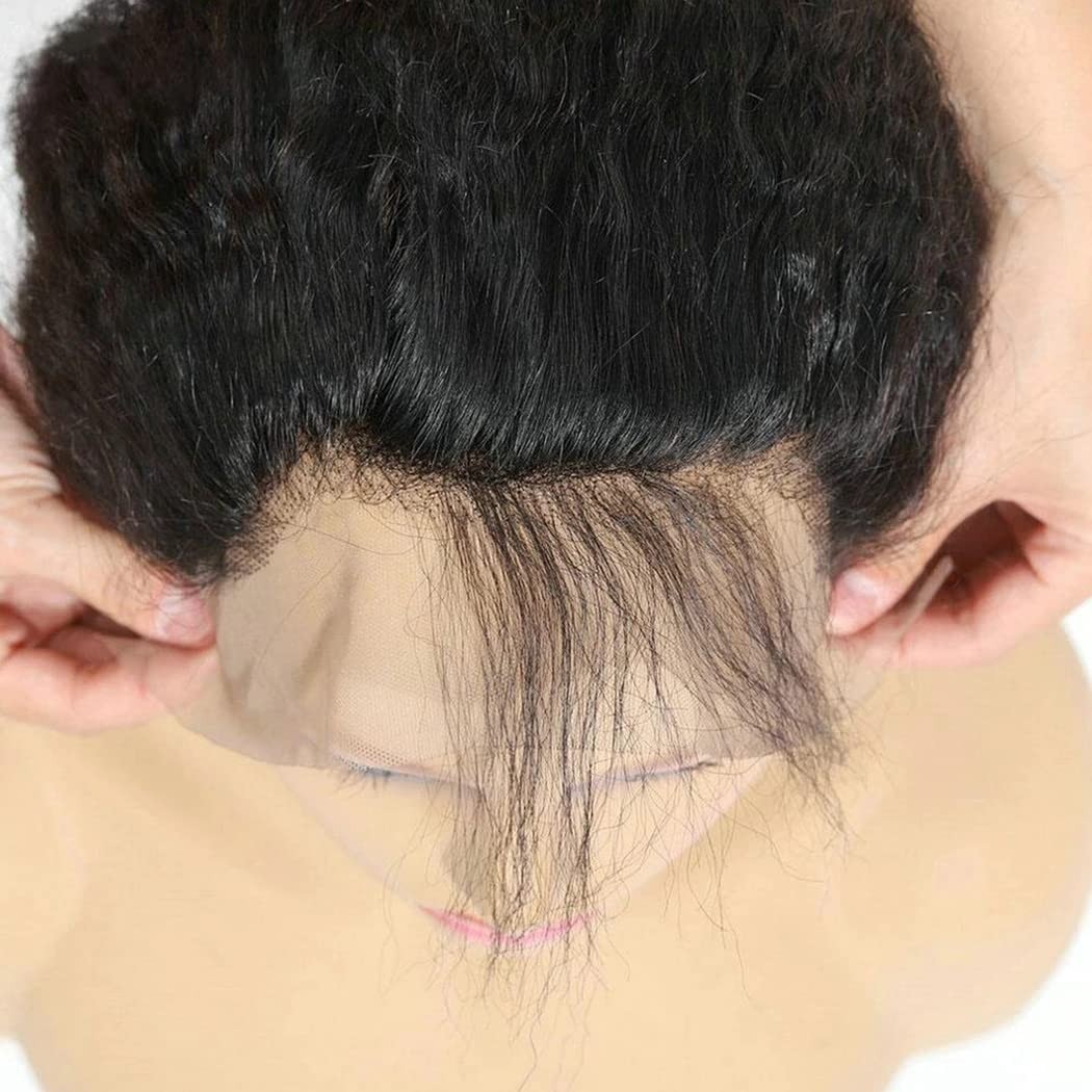 Brazilian Kinky Straight Yaki Human Hair 13×4 Ear to Ear Lace Frontal Closure