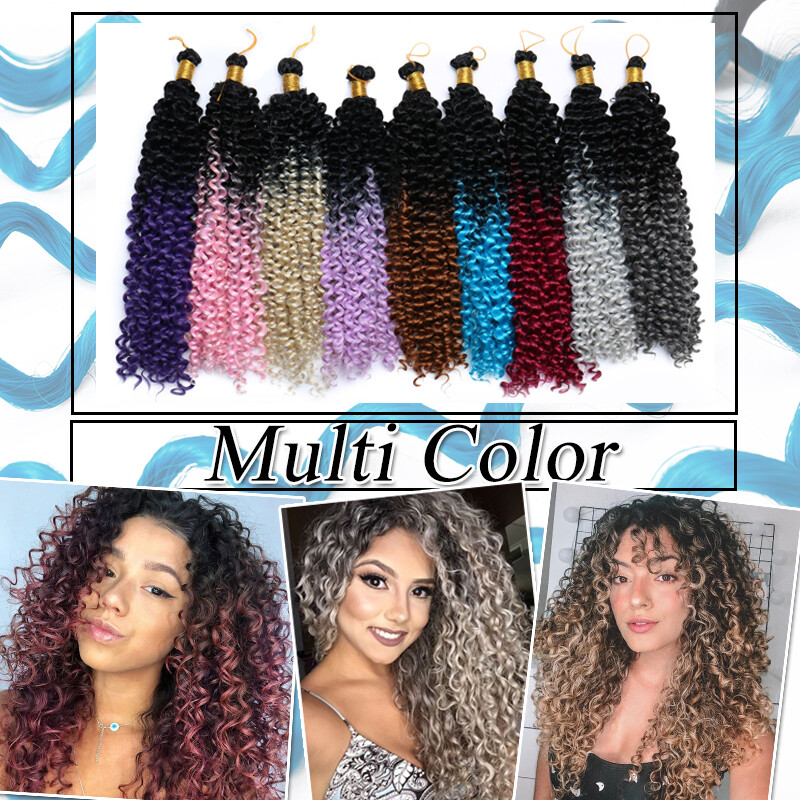 1/3/5 Pack Water Wave Marlybob Crochet Braids Hair Extensions 14 Inch Synthetic