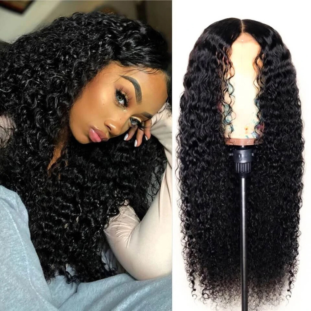 AA Black Hair Front Wig Lace Women’s Brazilian Human Long Curly Wavy Hair Wig US
