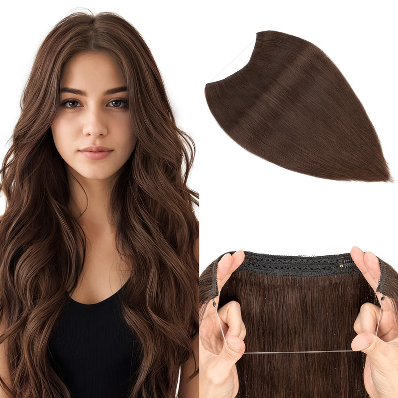 Halo Hair Extensions Real Human Hair My-Lady Adjustable Halo Extensions Real