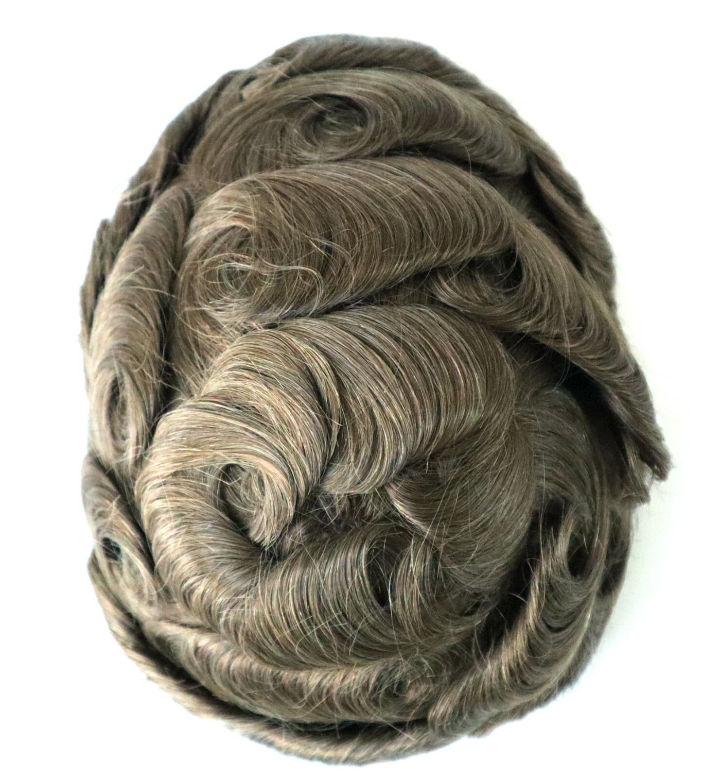Mens Toupee Medium Skin Human Hair Replacement System Single Knot Hairpieces