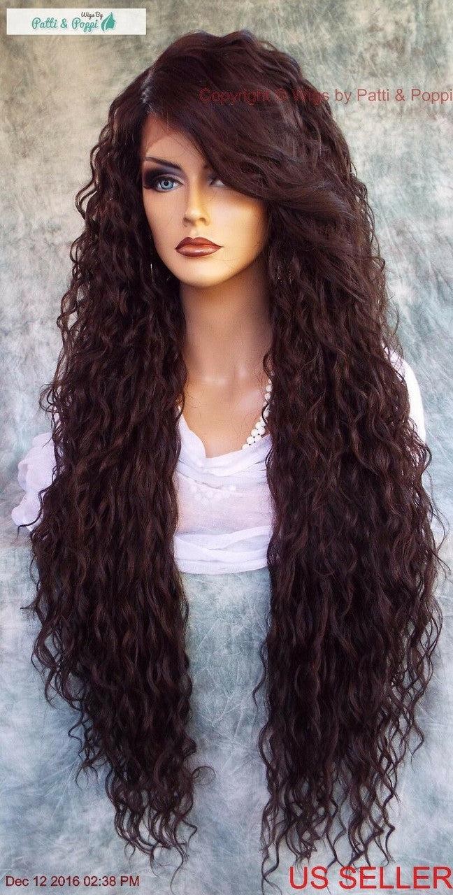 36″ X-LONG LACE FRONT DEEP C-PART HIGH HEAT SAFE WIG COLOR #4 SEXY 258