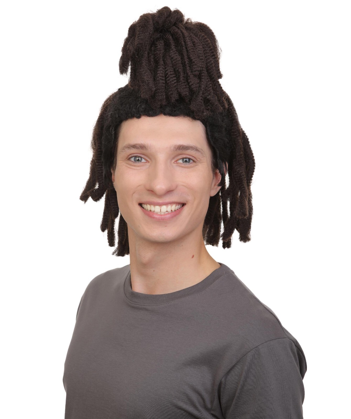 Adult Men’s Canadain Musician Medium Dreadlock Ponytail Hair Updo Wig HM-1504