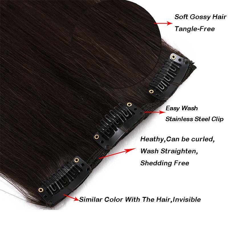 Good Quality Full Head Remy Clip In 100% Remy Human Hair Extensions curled L015