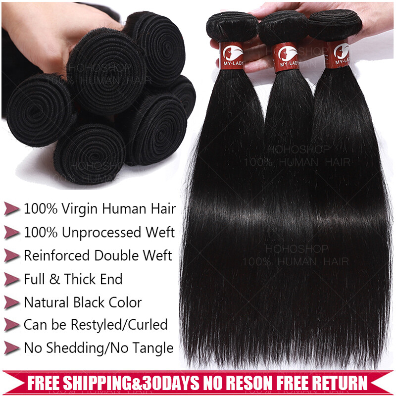 8A+ Straight 100% Virgin Human Hair Extensions Weave Weft Wavy Brown 100G/Bundle