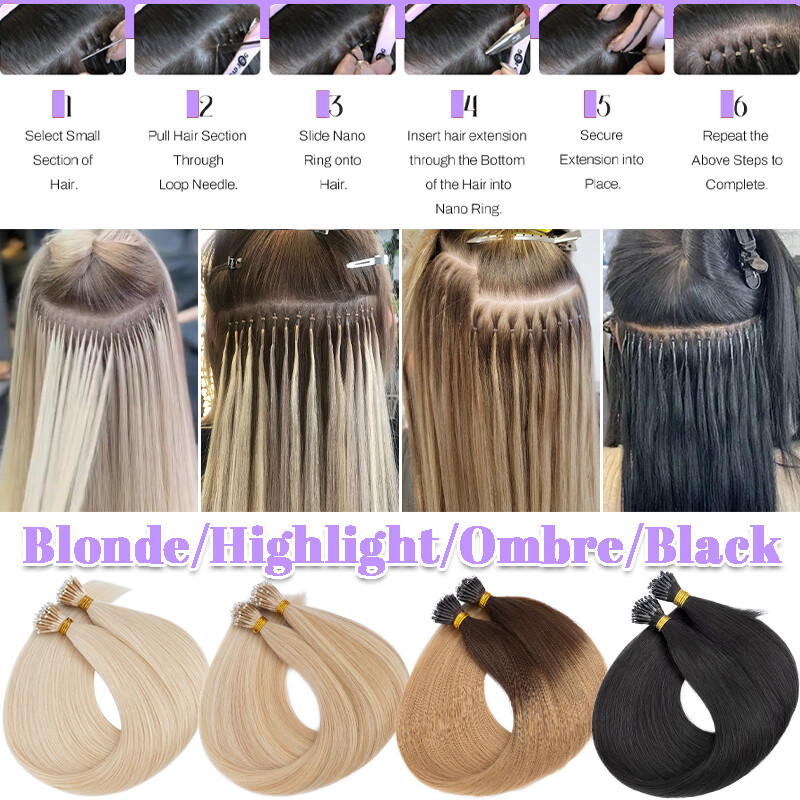 THICK Russian Hair Nano Ring Tip Microlink Bead Real Remy Human Hair Extensions