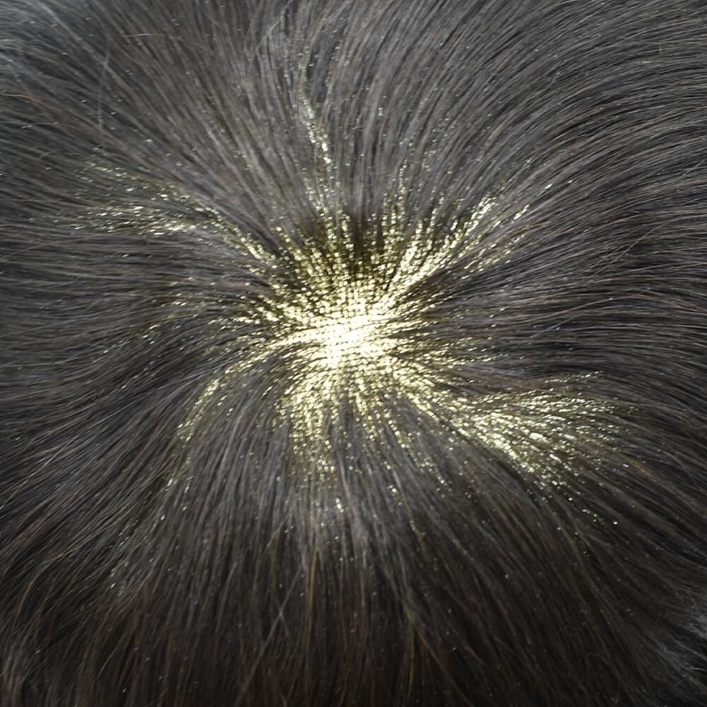 French Lace Front Mens Toupee Poly Skin Hairpieces Human Hair Replacement System