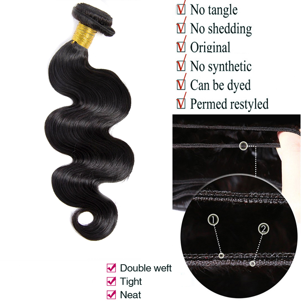 Malaysian Body Wave 100% Human Hair Weave Extensions 1 bundle and 3 bundles deal