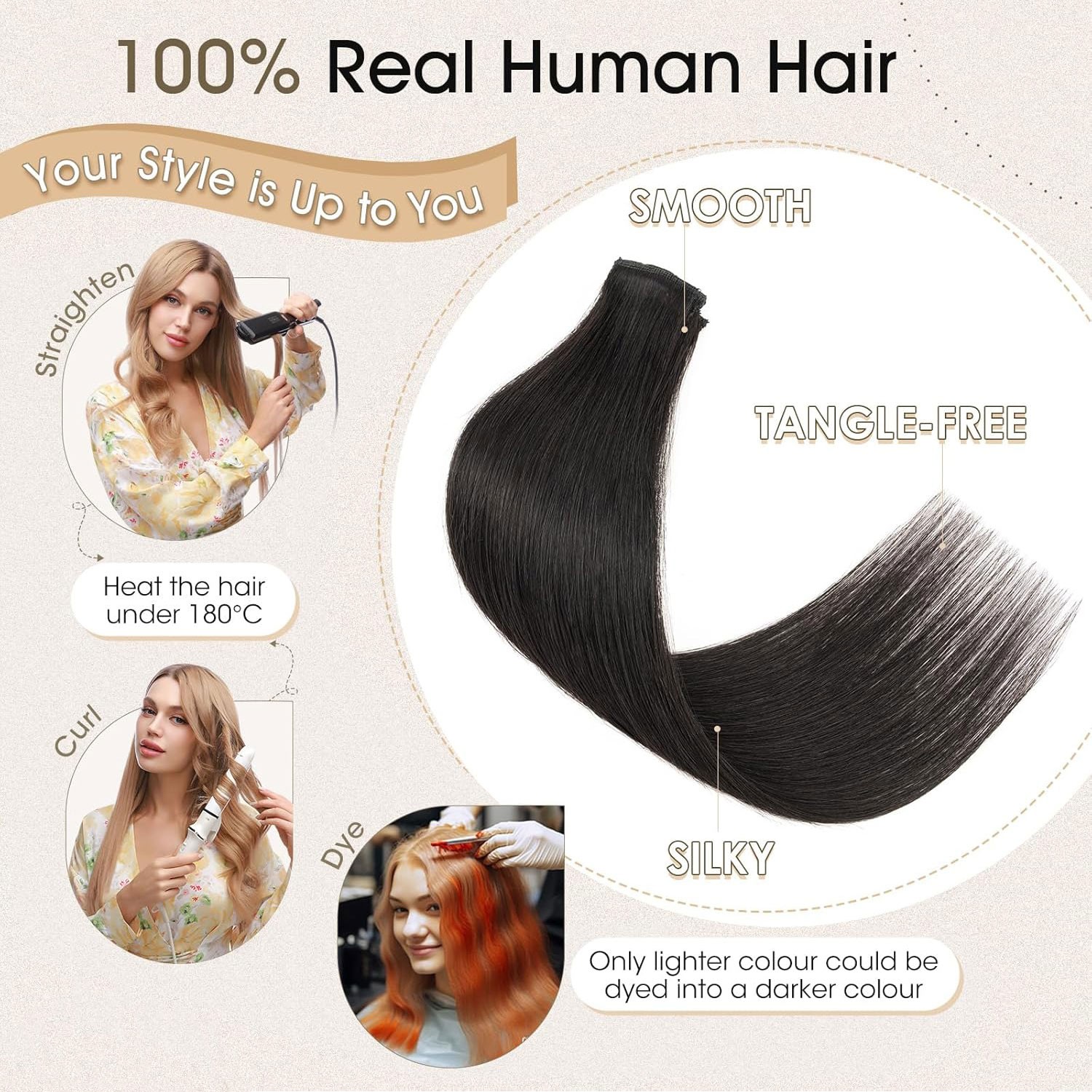 CLEARANCE 100% Human Hair Extensions 6 Pieces Clip In Real Remy Hair Straight US