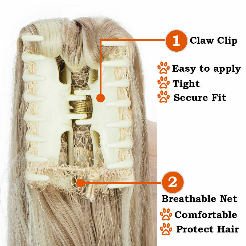 Long Thick Pony Tail Claw Clip in Hair Extensions Ponytail Hairpiece AS human US