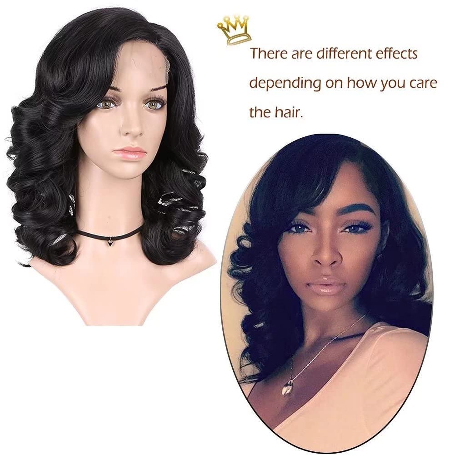 Lady Miranda Loose Wave Lace Part Wig Pure Color Nature Curly Synthetic Heat …