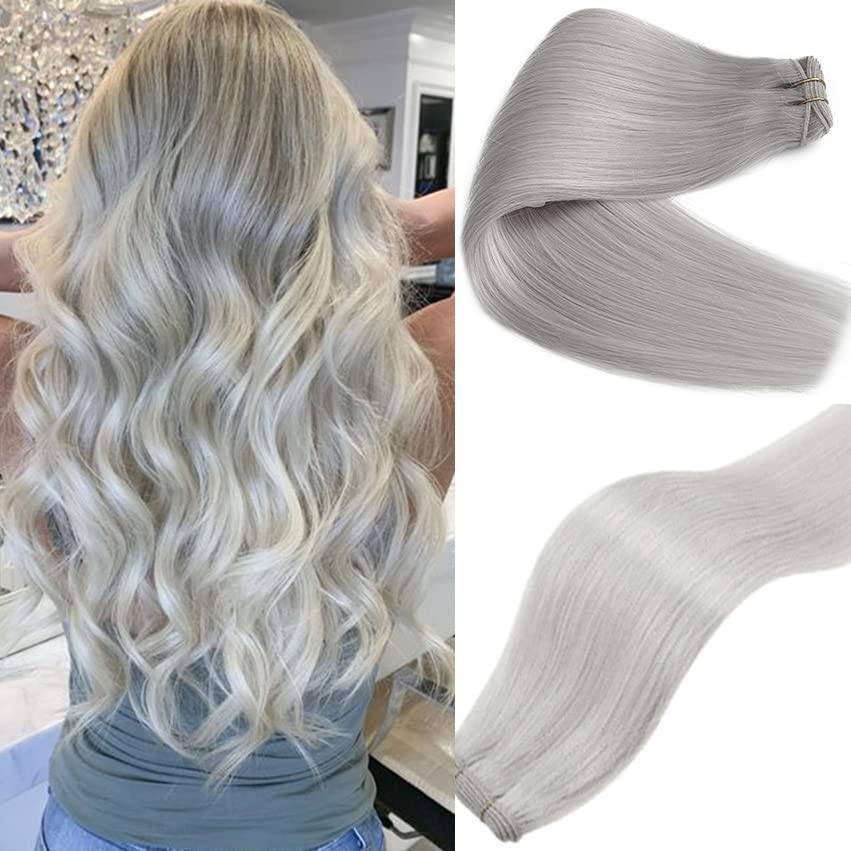 Weaving Hair Extensions Double Weft Sew Machine Made Hair Weft Remy Human Hair