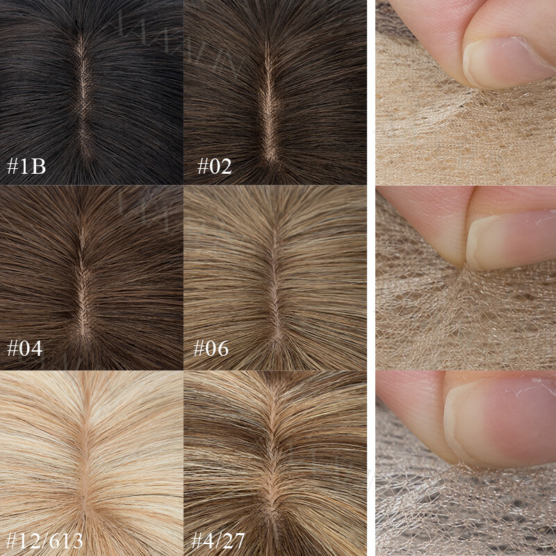Women’s 100% Remy Human Hair Topper Clip In Hairpiece Silk Base Toupee 13*15cm