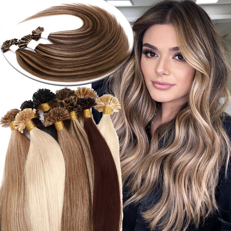Russian 100 Remy Human Hair Extensions Nail U Tip Keratin Pre Bonded 50g 100g 1g