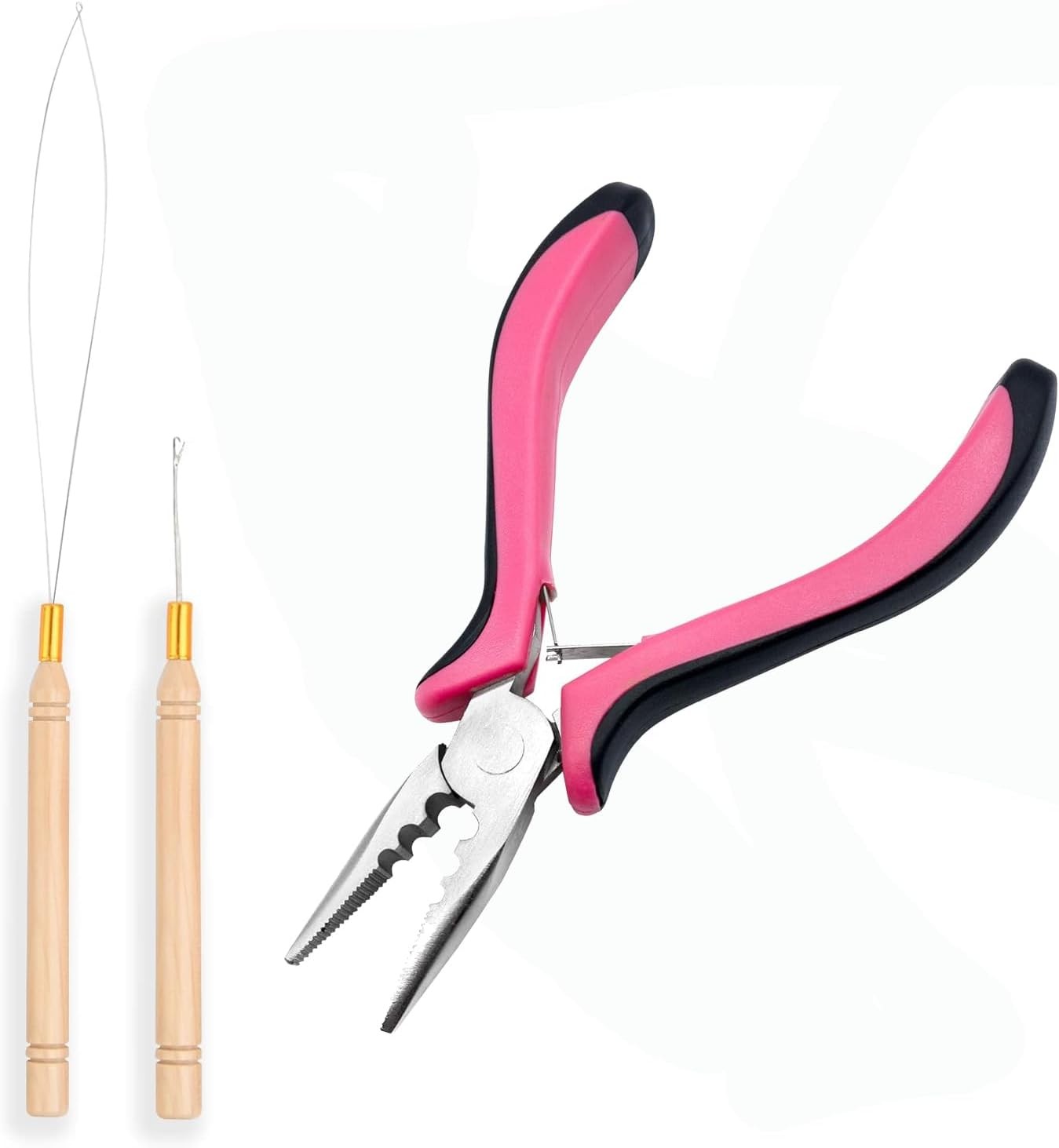 Hair Extension Tools Kit, Microlinks Beads Pliers, Micro Pulling Hook Needle,