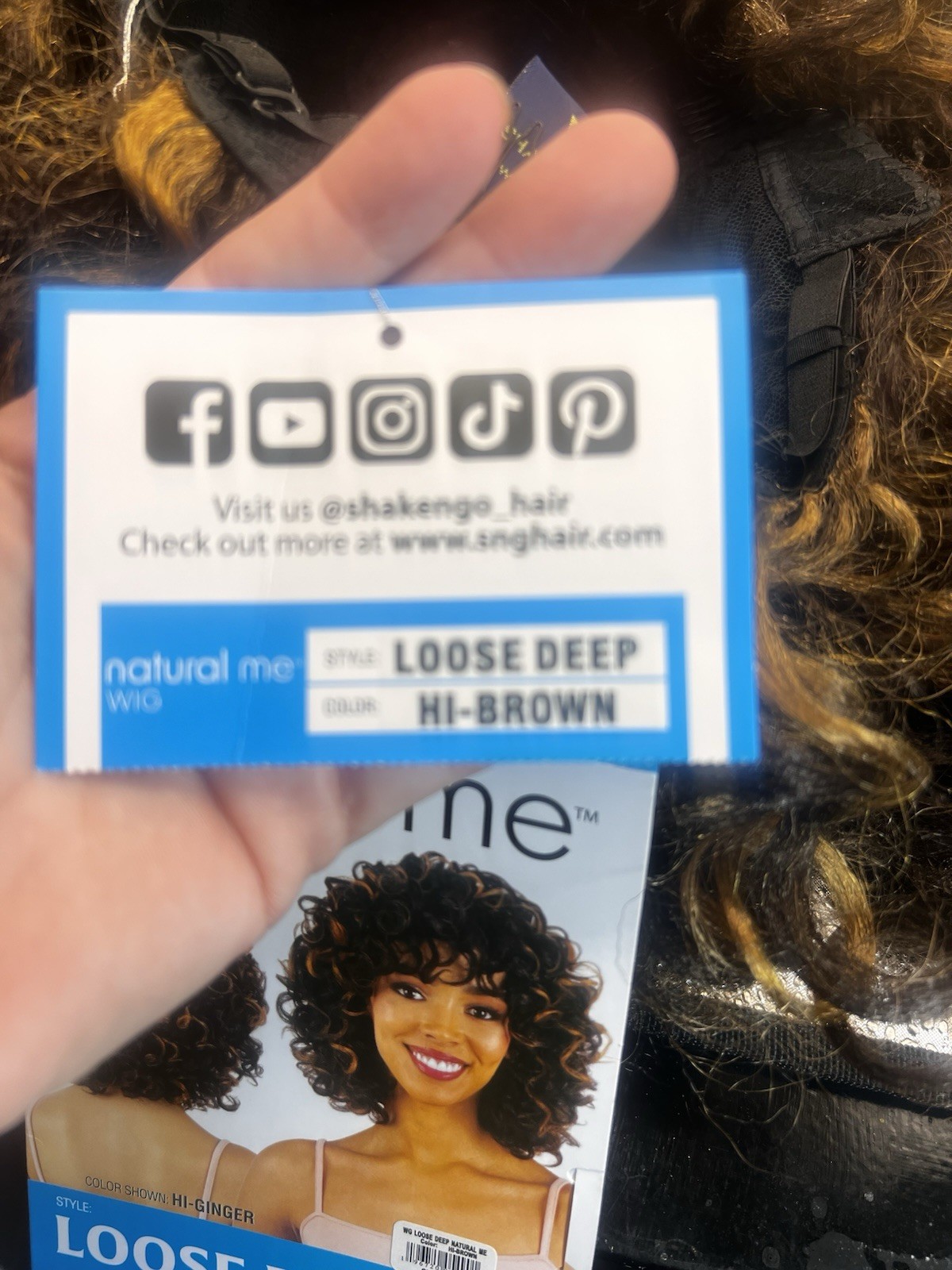 Shake N Go Natural Me Synthetic Hair Full Wig – FLEXI-ROD CURL Color Hi-Brown
