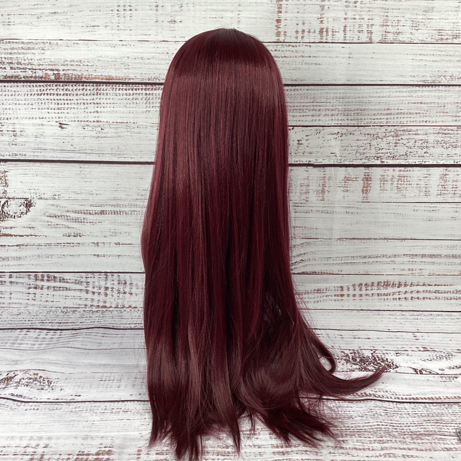 Judy #99J Plum Extra Long Stright Lace Front Part Wig New Heat Safe Synthetic