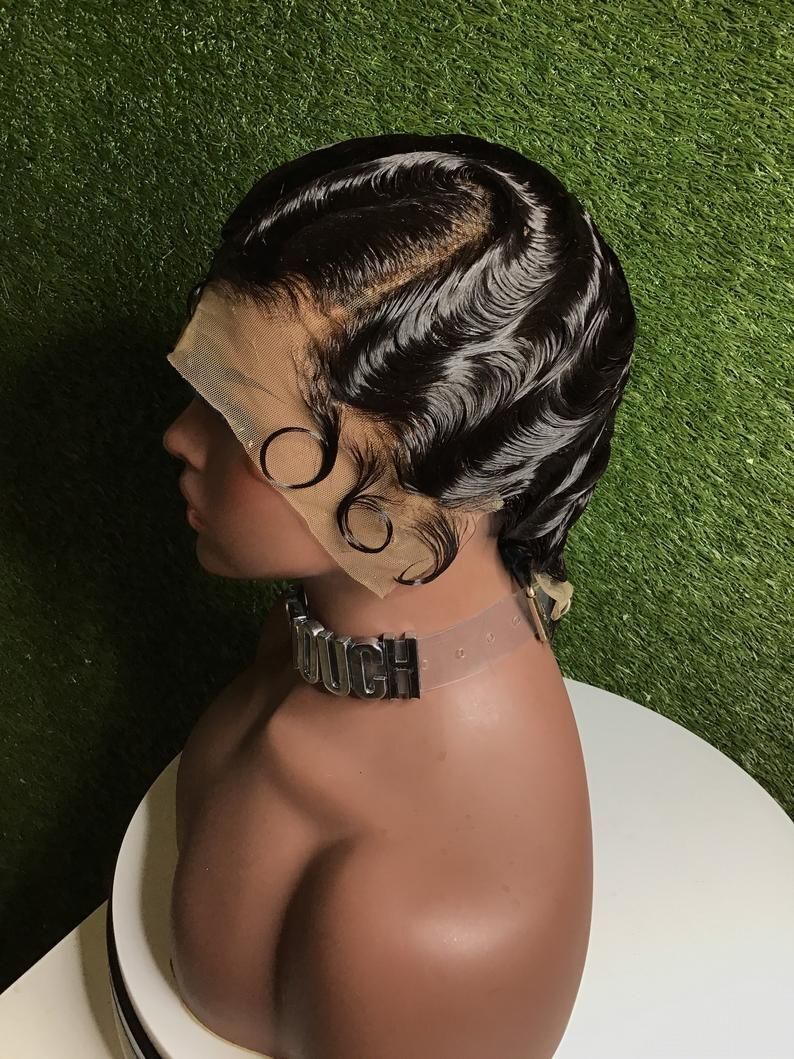 Natural Finger Wave Lace Front Human Hair Wigs for Women Daily Party L Part Lace