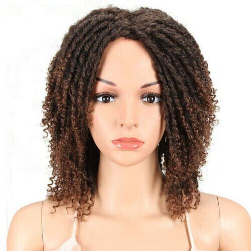 Dreadlock Braided Wig Crochet Twist Brown Wigs for Black Women with 20pcs beads