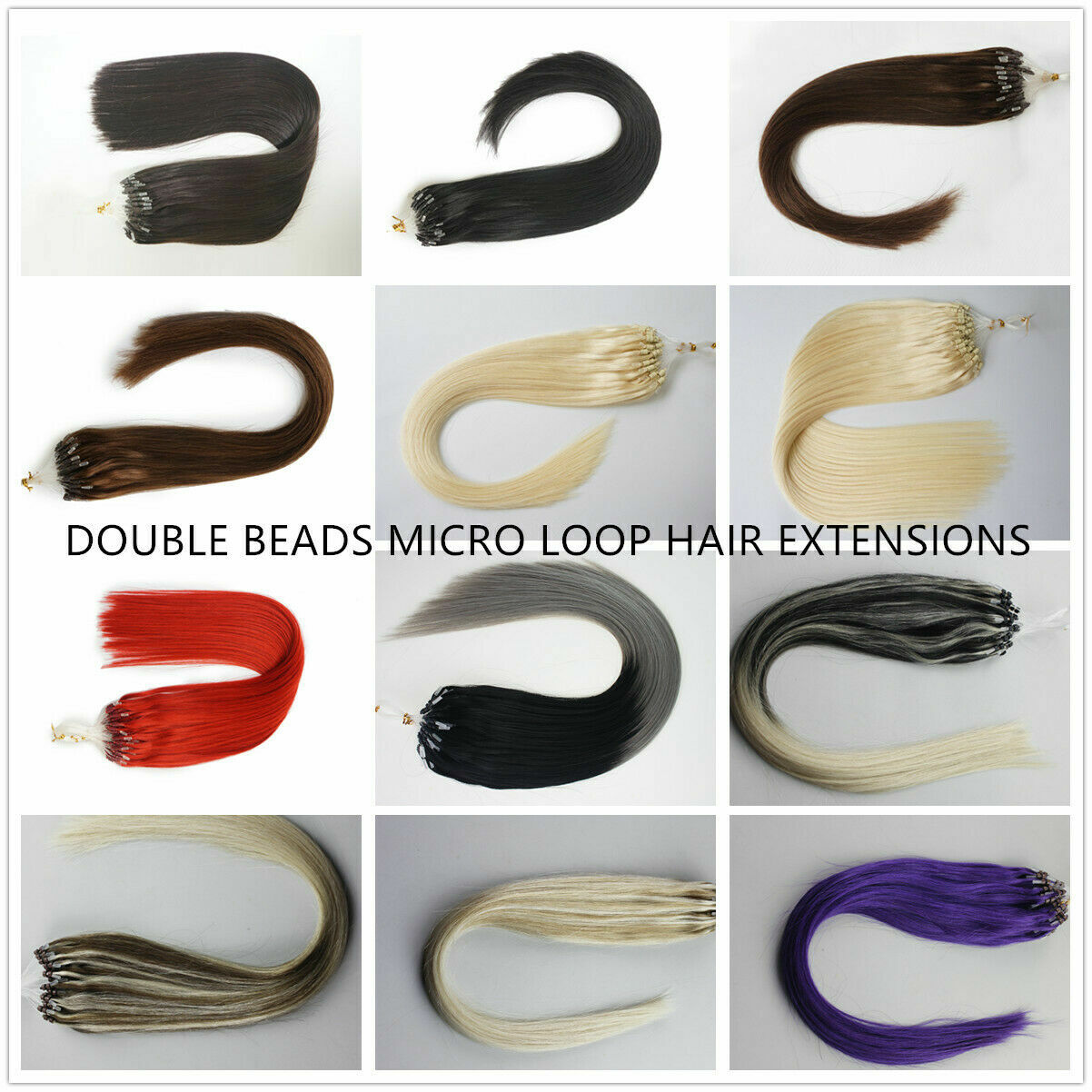 Micro Beads Loop Tip Human Hair Extensions Micro Ring Link Premium Remy Thick 1g