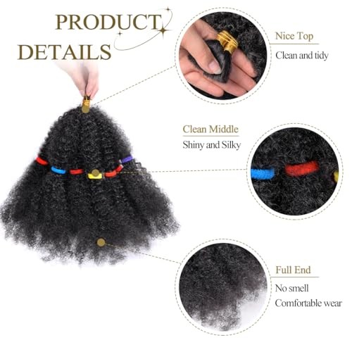 Spring Twist Hair Bulk Synthetic Curly Crochet Hair 12 Inch (Pack of 3) C-#1B