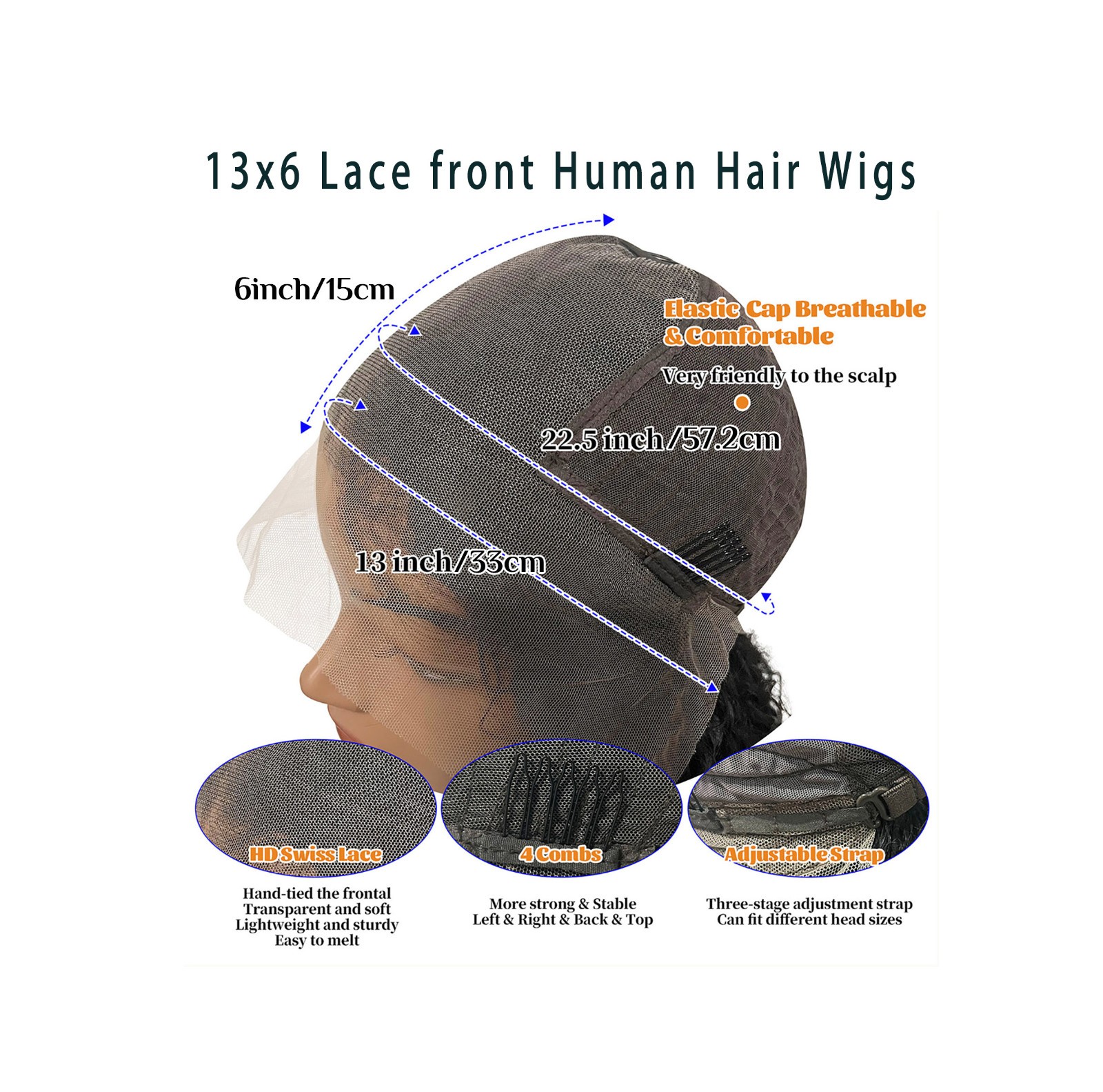 200% Density 13×6 Water Wave Ombre 1B/30 Transparent Lace Wigs