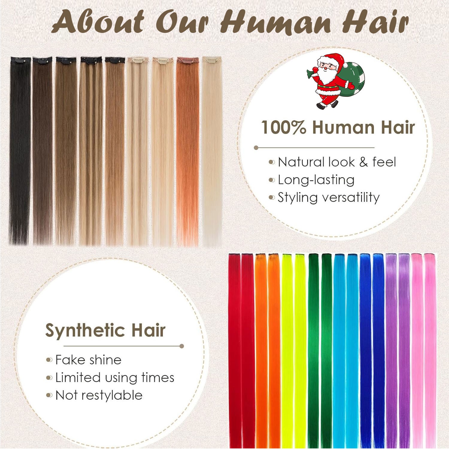 CLEARANCE 100% Human Hair Extensions 6 Pieces Clip In Real Remy Hair Straight US