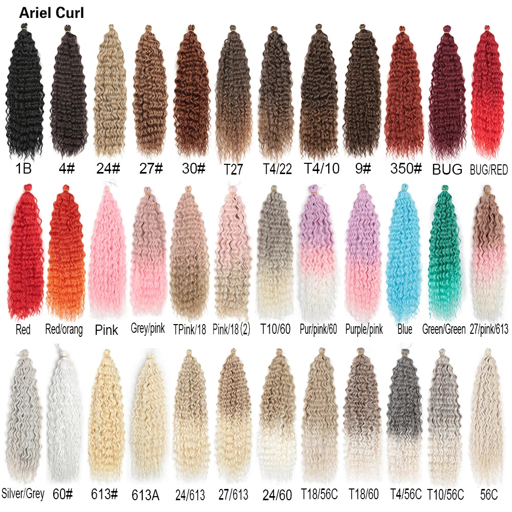 Ariel afro Curl Water Wave Braiding Hair Synthetic Crochet Blonde Pink Ombre