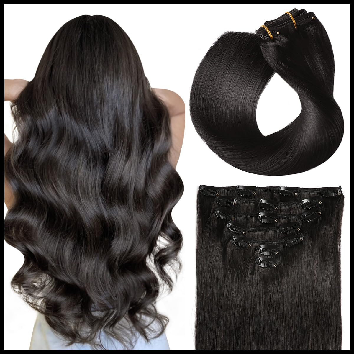 Suyya Hair Extensions Clip Ins14 Inch 110G 7Pcs Clip In Hair Extensions Real