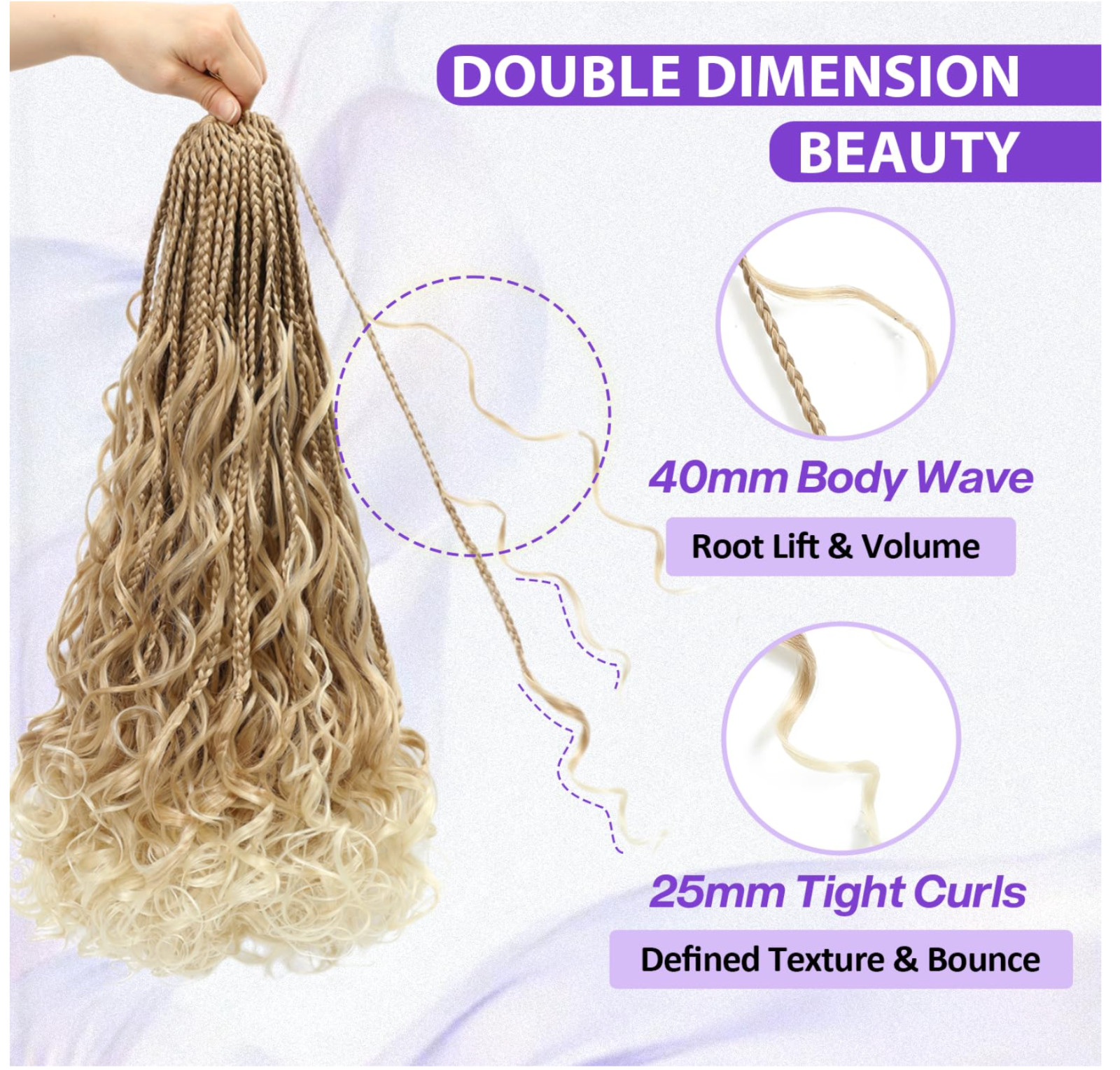 Pre-Looped Crochet Braids 8 Packs T27/613 24inch