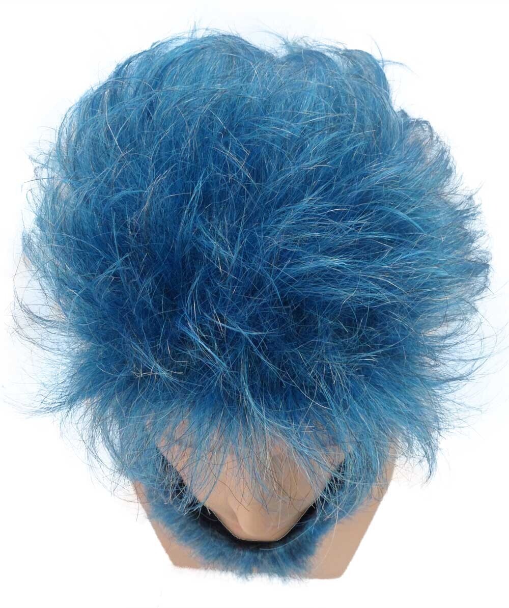 HPO Adult Men’s Beast Wig & Beard | Blue Color Cosplay Halloween Wig, HM-057