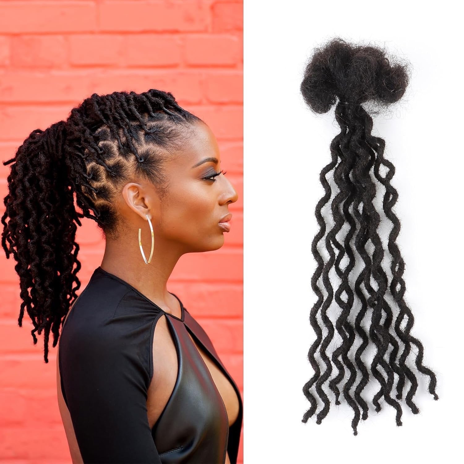 Curly Wave Loc Extensions-100% Human Hair-10 inch-30 Strands-.4 cm – CLEARANCE!