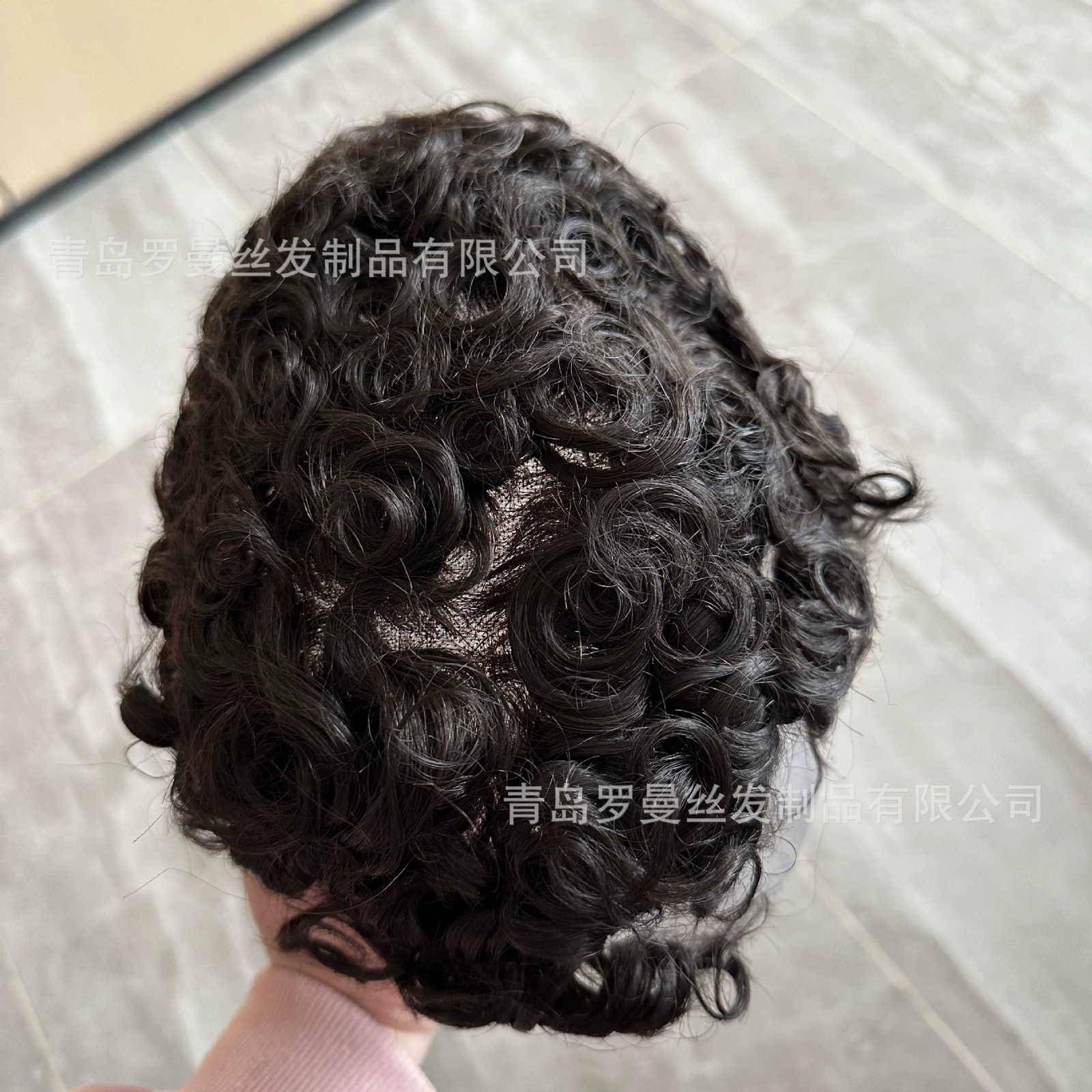Curly Toupee for Black Men Human Hair System Fine Mono Poly Mens Wigs 20MM