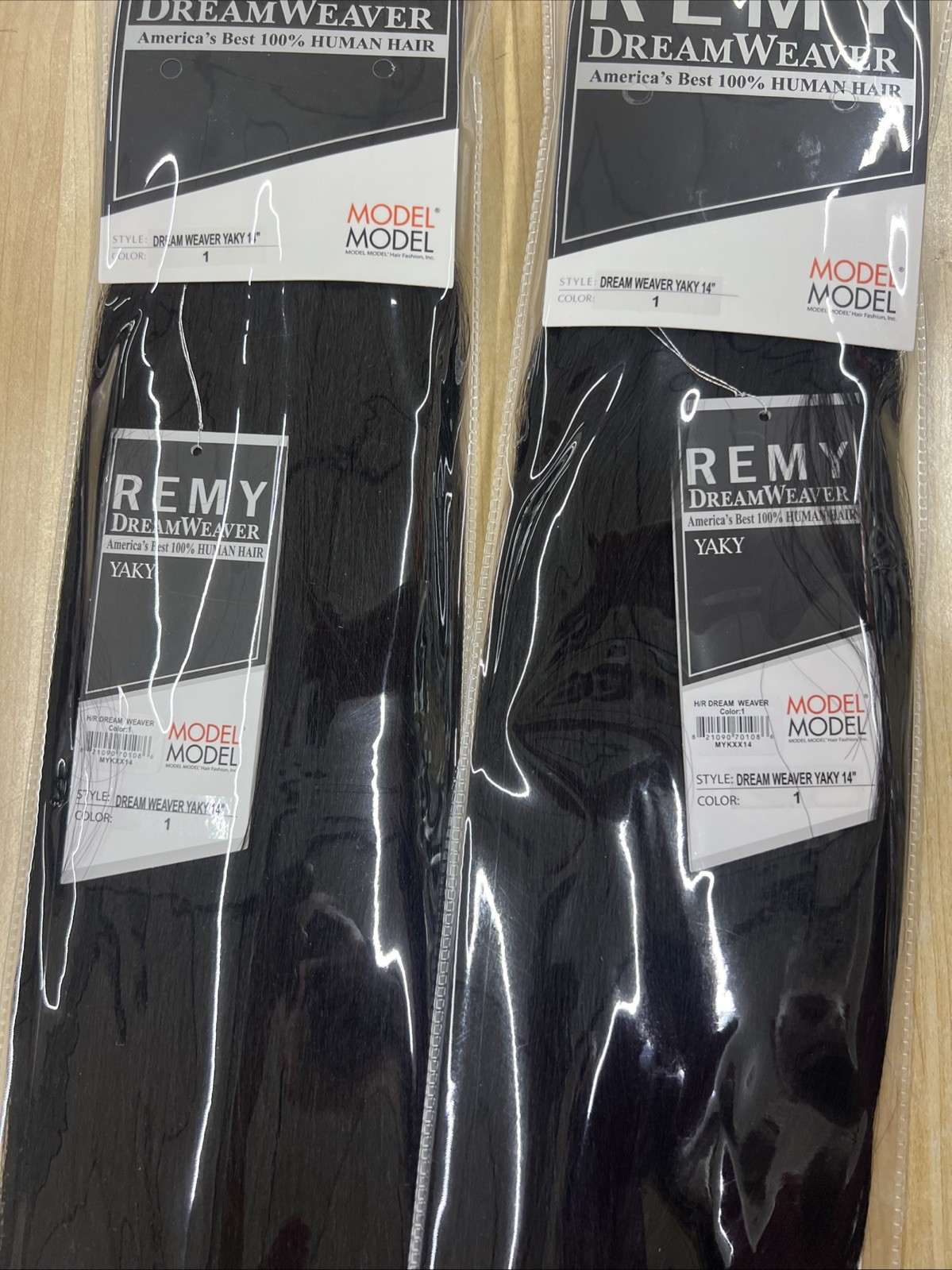 Dream Weaver 100% Human Hair Yaky 14”inch 2 Pack Deals Number 1 Jet Black ￼