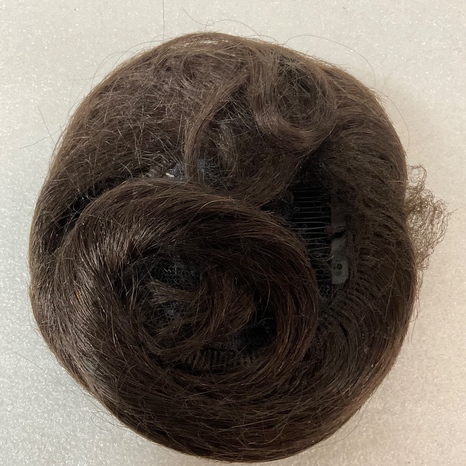 6in Dark Brown Human Hair Bun Extension Clip-In Hairpiece Natural Look