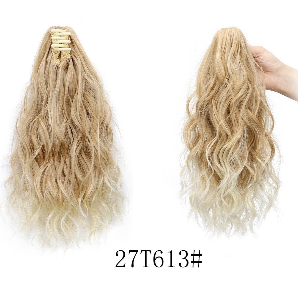 Curly Hair Water Wave Ponytail Clip Heat Resistant Synthetic Hair 35cm