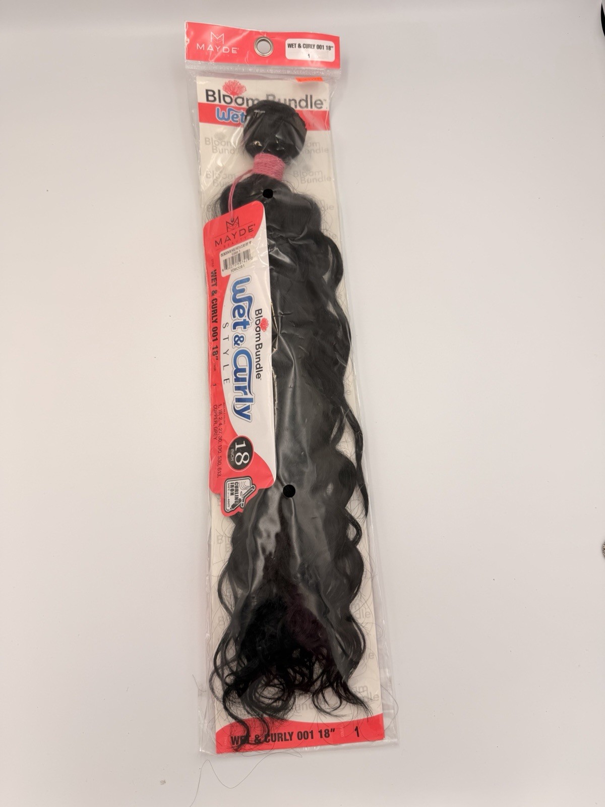 Mayde Beauty Bloom Bundle Synthetic Hair Weave Wet & Curly 001 – 18″ Length