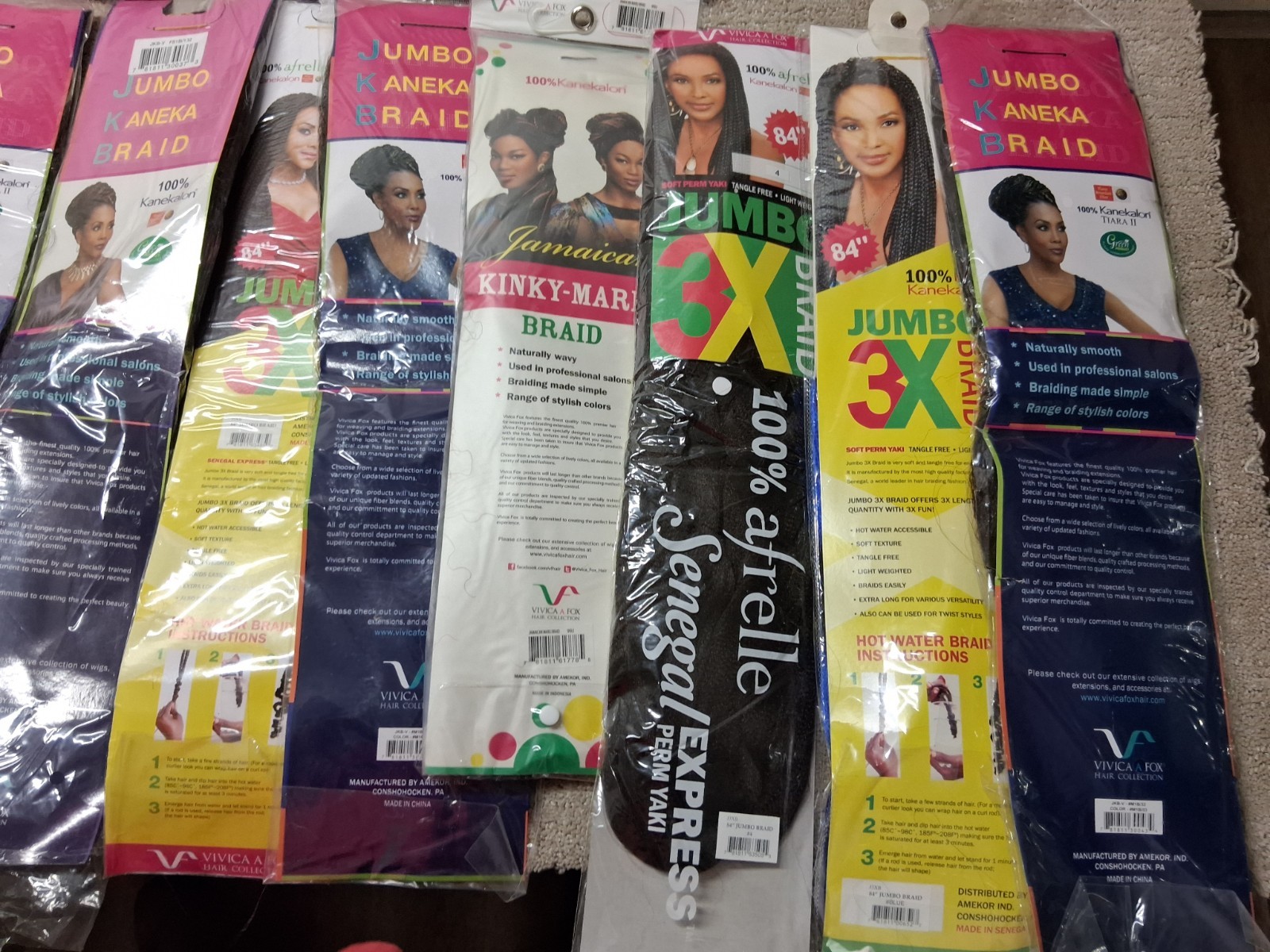 Vivica A Fox Mixed HAIR EXTENSION LOT Of 31 Kanekalon 84″