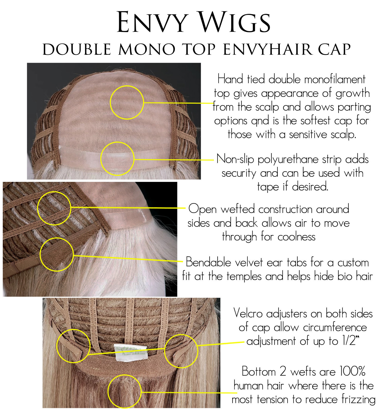 TARYN Wig by ENVY, *ALL COLORS!* EnvyHair Blend, Mono Top! NEW!