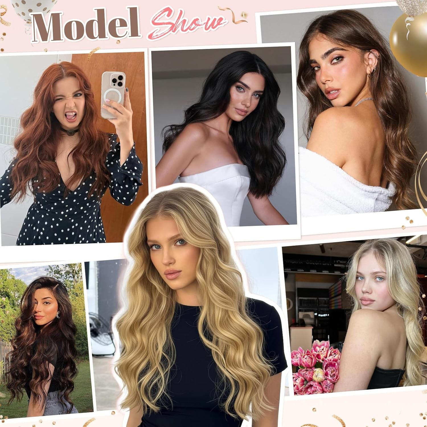 Hair Extensions Clip ins, Wavy Extensions, Thick Hair, Blends