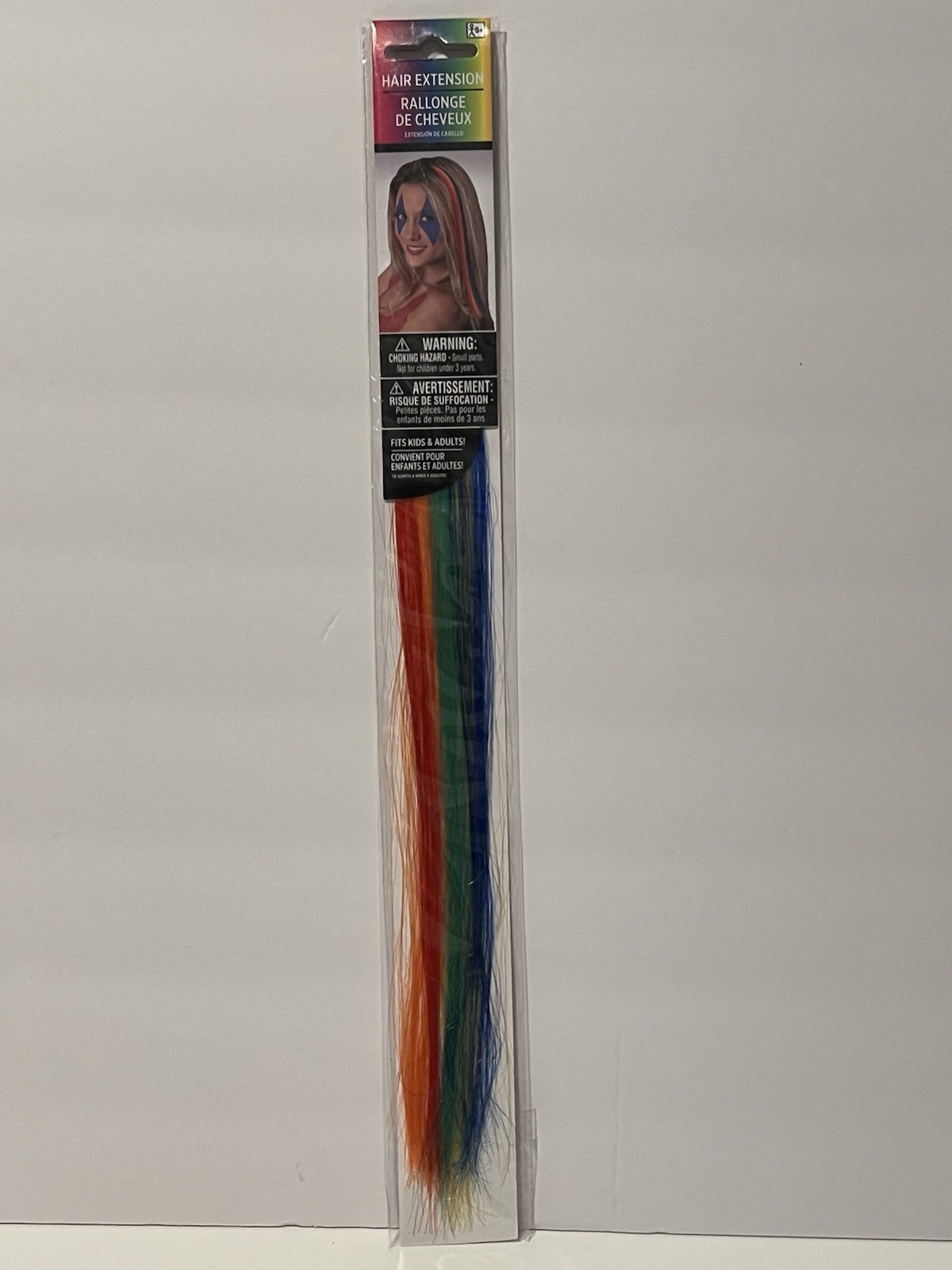 Amscan Hair Extension 15 Inches Rainbow Colors Halloween Cosplay NEW SEALED